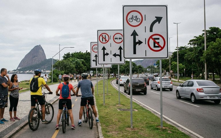 Nova sinalização no Aterro do Flamengo intriga motoristas, ciclistas e pedestres