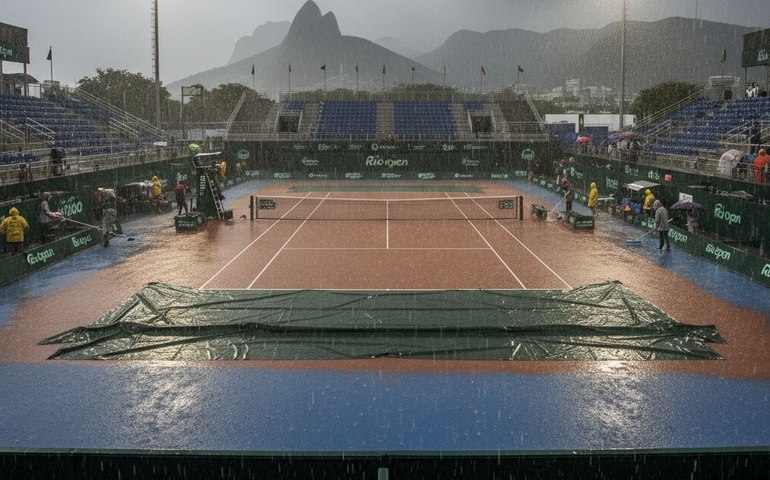 Chuva adia semifinais de simples do Rio Open para domingo