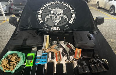 Ação da PM em Satuba finaliza com apreensão de três armas de fogo e drogas
