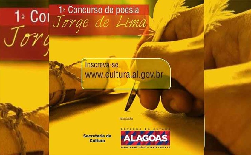 Prorrogadas inscrições para I Concurso de Poesia Jorge de Lima