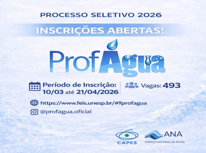 Abertas inscrições para seleção do mestrado em rede ProfÁgua