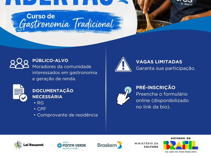 Sururu: curso de gastronomia prioriza marisco, valoriza a cultura local e gera oportunidades para comunidade lagunar