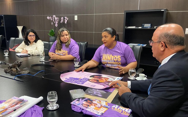 Secretaria da Mulher se reúne com o Tribunal de Justiça para divulgar a campanha Agosto Lilás