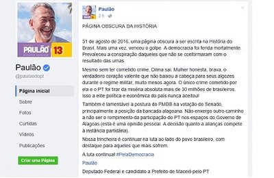 Paulão anuncia rompimento do PT com o PMDB em Alagoas