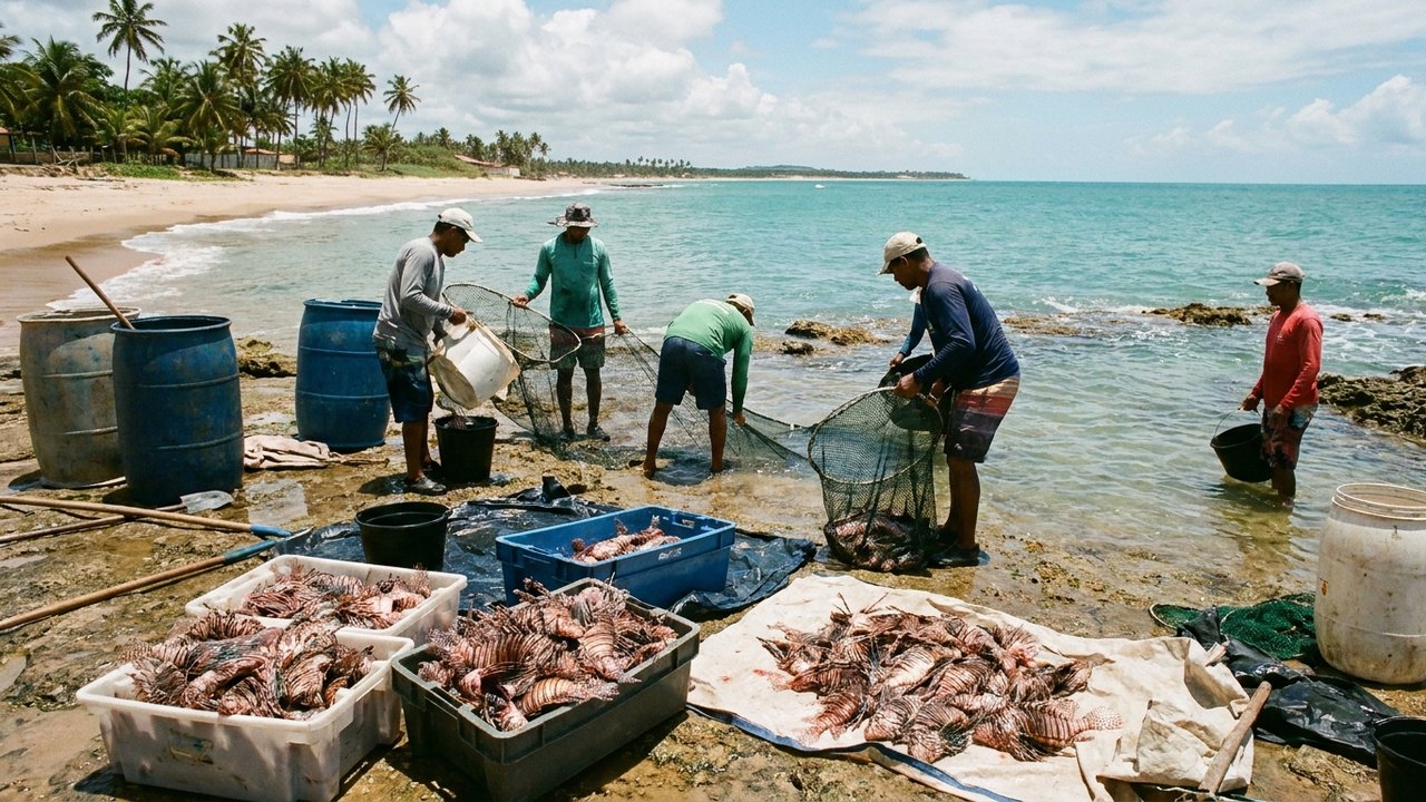 Peixe venenoso invade litoral da Bahia; quase 500 exemplares são retirados do mar em um mês