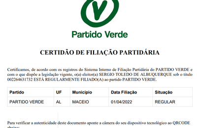 Sergio Toledo se filia no Partido Verde