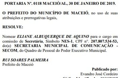 Jornalista Eliane Aquino é nomeada secretária de Comunicação de Maceió