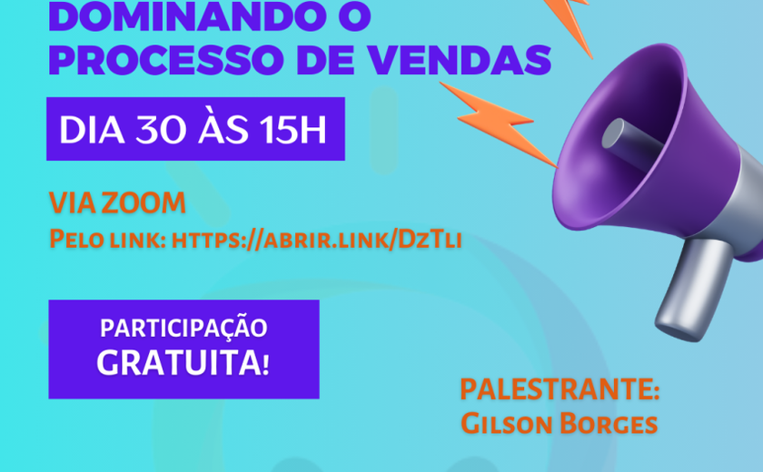 Sala do Empreendedor realiza palestra online sobre vendas, nesta segunda-feira (30)