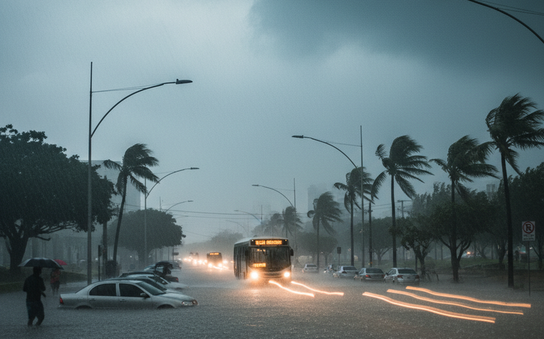 Inmet emite alerta de chuvas intensas para todo o Brasil nesta segunda-feira