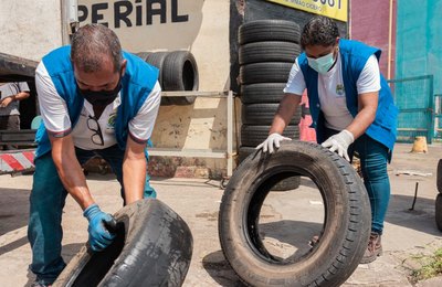Ação contra a dengue promove mutirão de coleta de pneus inservíveis em Maceió