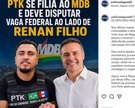 PTK se filiou ao MDB de Renan Filho - Foto: Reprodução/Instagram