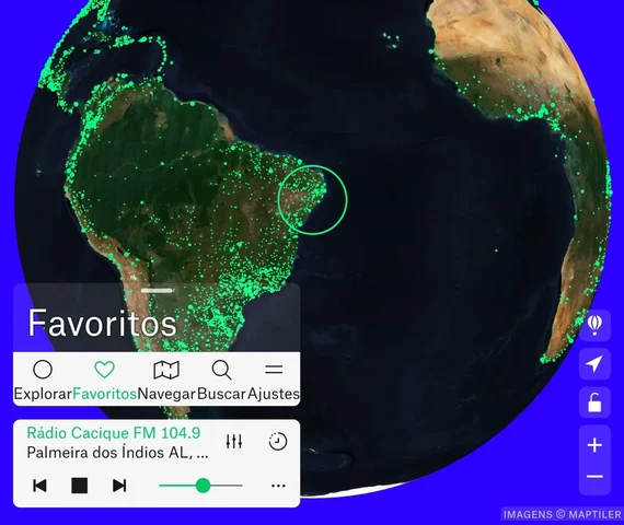 Rádio Cacique FM entra no Radio Garden e passa a ser ouvida em plataforma global com milhares de emissoras