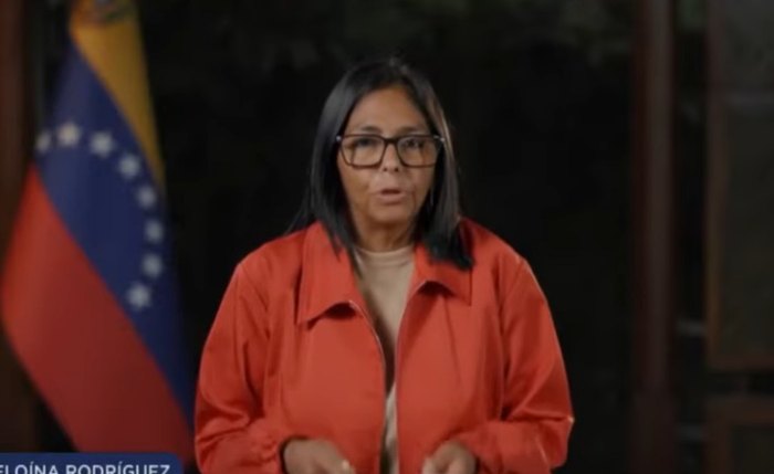 A presidente interina da Venezuela, Delcy Rodríguez