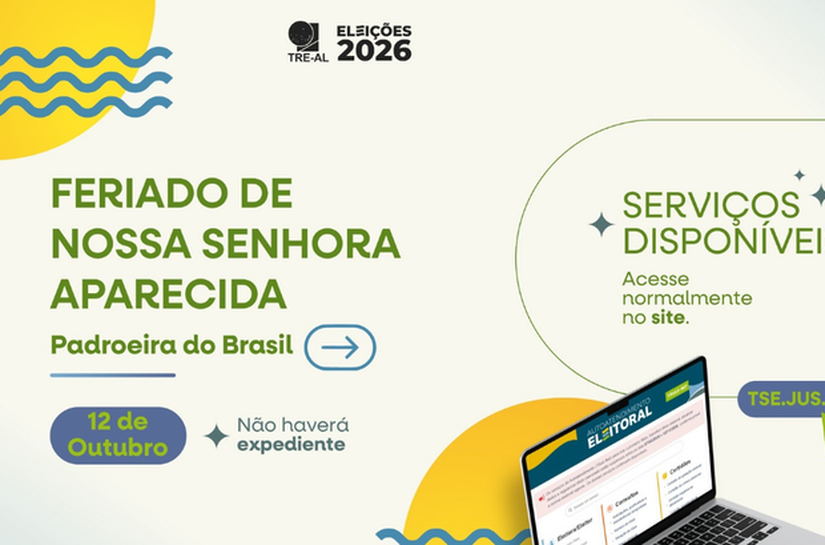 Feriado: Justiça Eleitoral não funcionará na próxima segunda-feira (12)