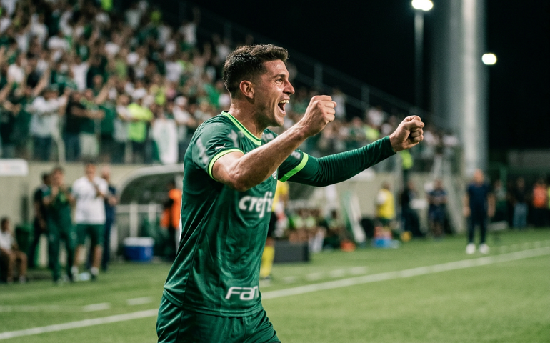 Flaco López garante vitória do Palmeiras sobre o Novorizontino no primeiro jogo da final