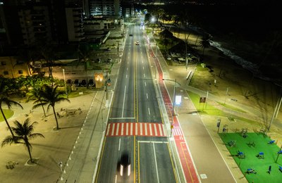Nova iluminação em LED na orla de Maceió gera economia aos cofres públicos