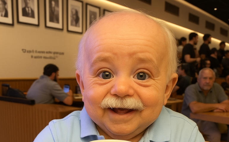 Ary Fontoura usa IA, vira bebê de bigode e diverte seguidores: Vovô reborn'