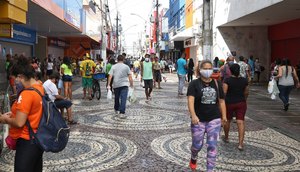 CENTRO POPULAÇÃO MÁSCARA PANDEMIA / Foto: Marcelle Cristinne