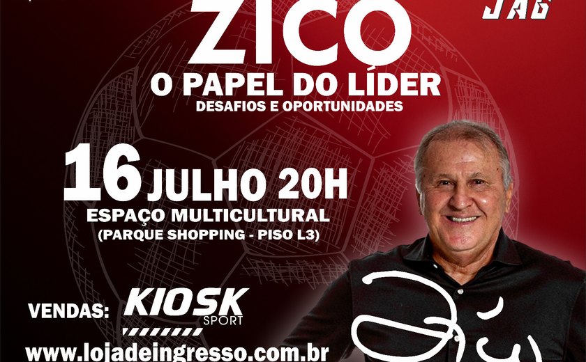 Zico faz palestra em Maceió e lança biografia do ídolo Dida