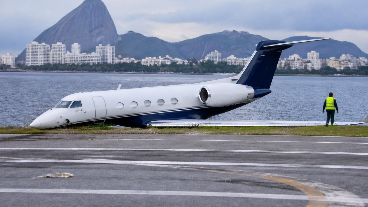 Avião sai da pista no Aeroporto Santos Dumont e provoca cancelamentos e desvios de voos