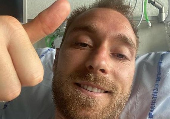 Eriksen publica foto no hospital e divulga mensagem de apoio: &#8216;Me sinto bem&#8217;