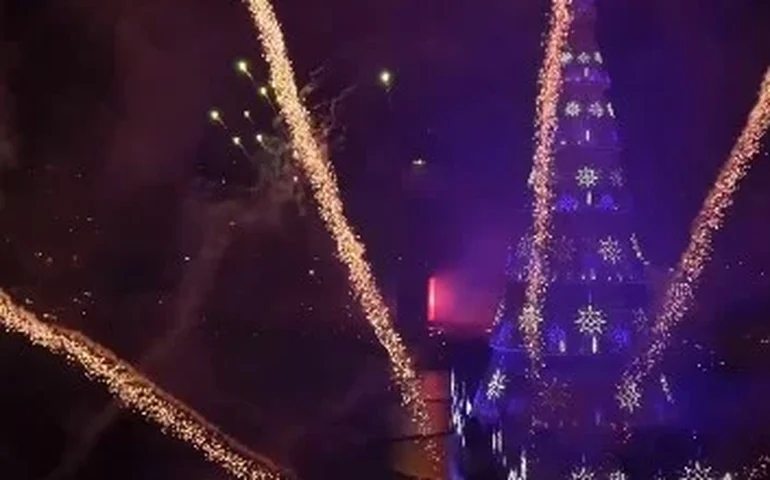 Gigante, nova árvore de Natal é inaugurada e já ilumina a Enseada de Botafogo