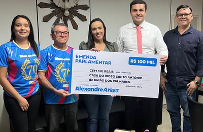 Deputado Alexandre Ayres destina emenda de R$ 100 mil para Casa do Idoso Santo Antônio, em União dos Palmares