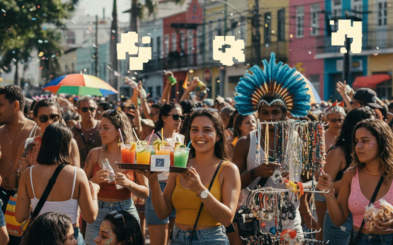 Carnaval: foliões vendem bebidas, acessórios e serviços na festa. Veja dicas para lucrar
