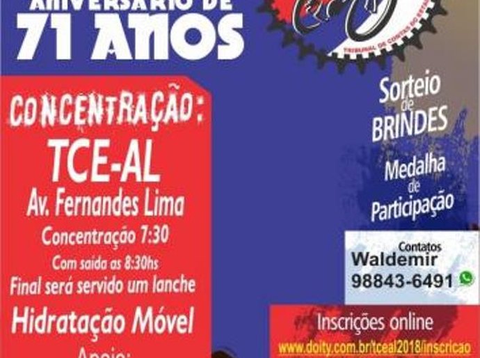Em comemoração aos 71 anos de existência, TCE/AL promove Passeio Ciclístico