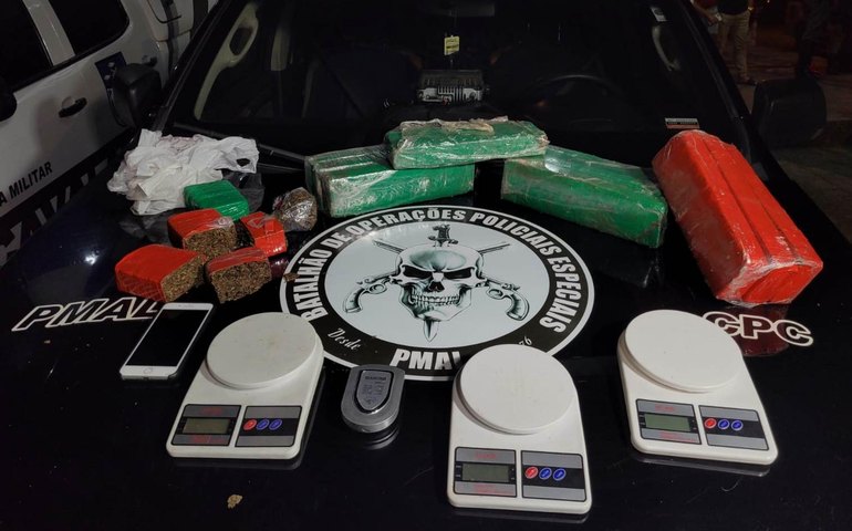 PM prende homem com 10 kg de maconha, balança de precisão e celular no Virgem dos Pobres