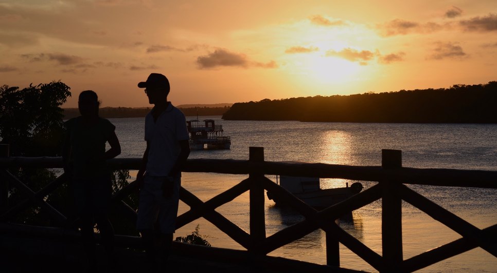 orla por do sol