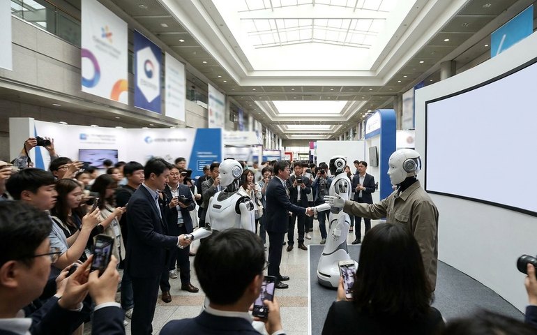 Robôs humanoides roubam a cena em megaevento de tecnologia na Coreia do Sul