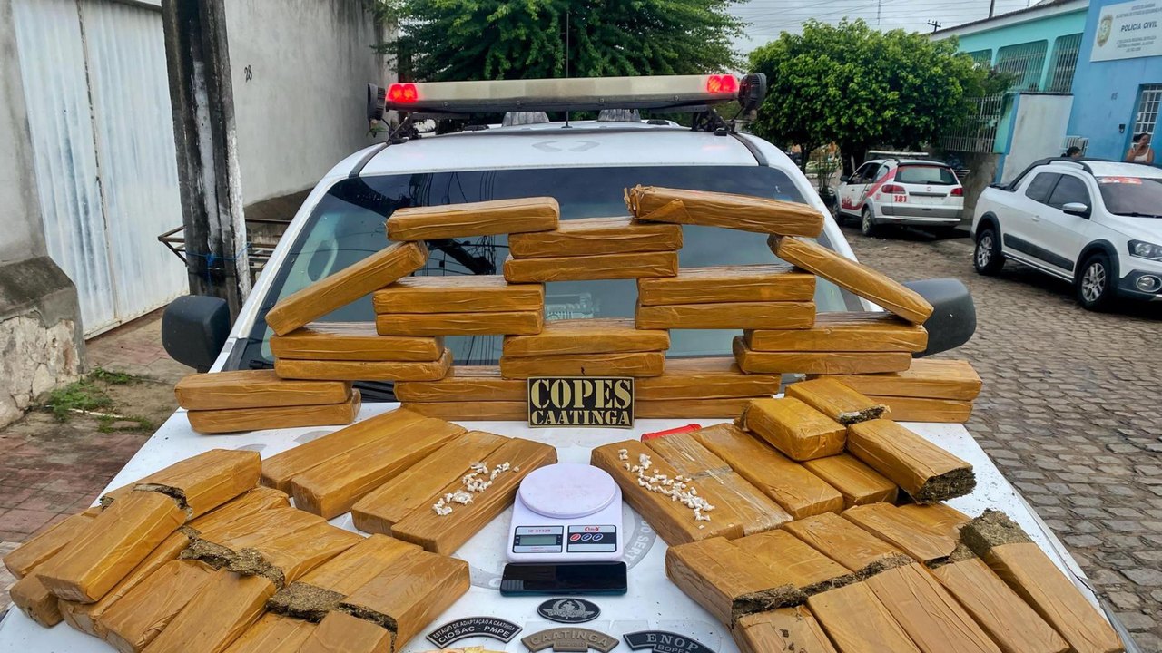  Após denúncia anônima, Polícia Militar apreende mais de 41 quilos de drogas em Santana do Ipanema 