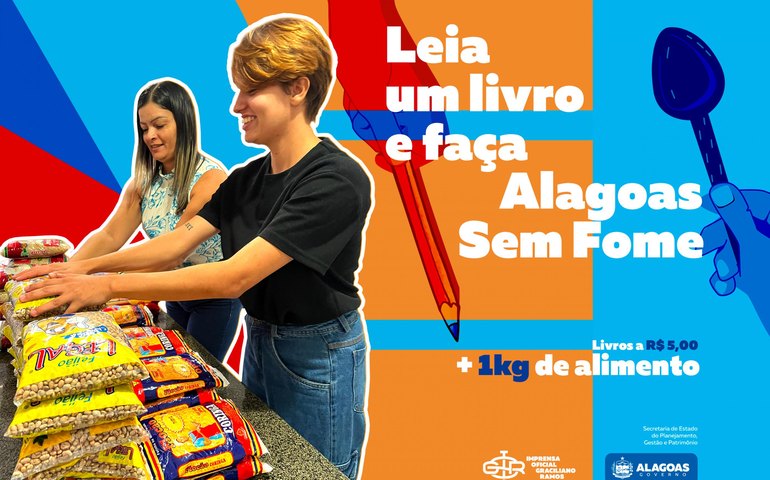 Imprensa Oficial Graciliano Ramos arrecada cerca de 100 kg de alimentos para a campanha Alimente a Leitura