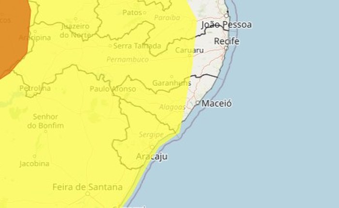 INMET emite aviso de chuvas para municípios de AL