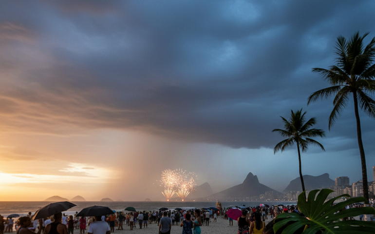 Calor intenso e pancadas de chuva marcam a previsão para o réveillon no Brasil