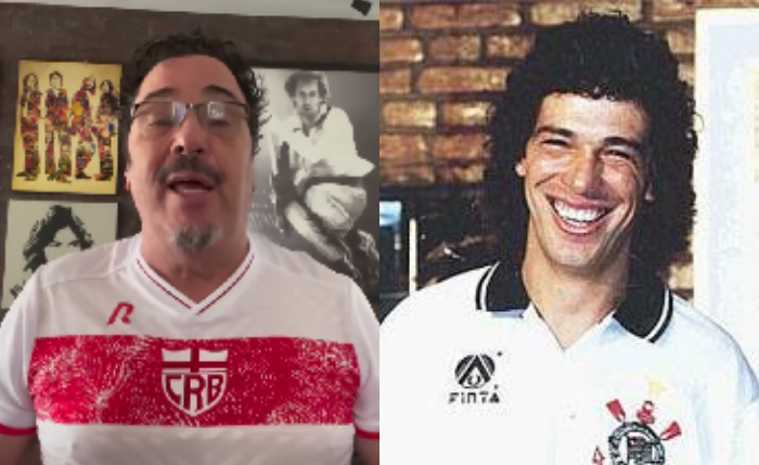Walter Casagrande com a camisa do galo
