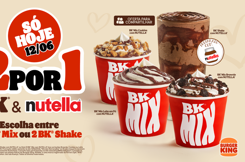 No Dia dos Namorados, Burger King® traz oferta 2 por 1 em sobremesas preparadas com NUTELLA®