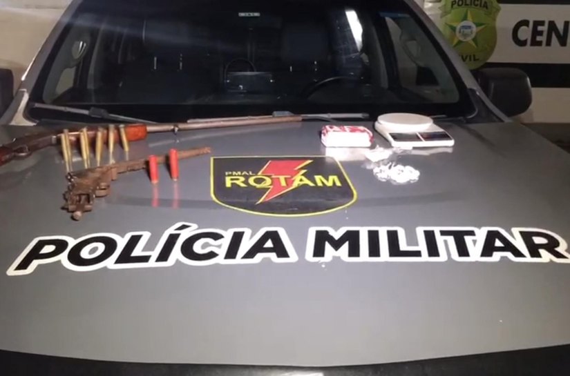 Operação integrada prende dois homens com armas e drogas no município do Pilar