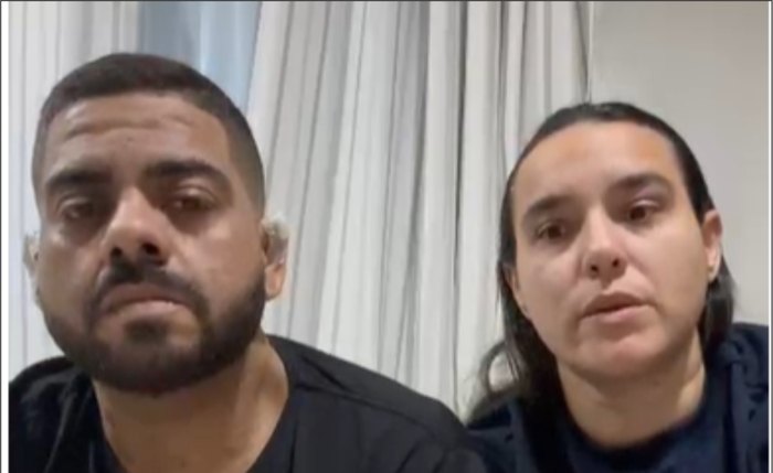 Natalício Jordan Correia de Barros e a esposa Vanessa Leodino
