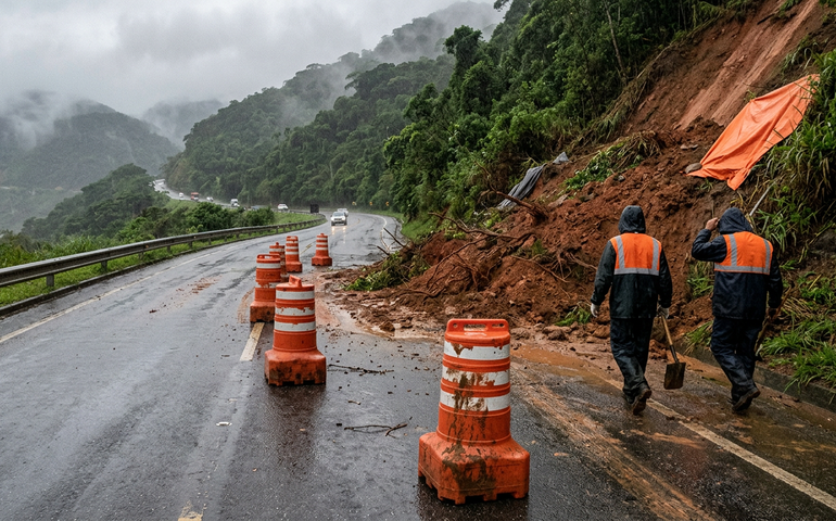 Chuvas no RJ: Rio-Santos pode ser interditada preventivamente em caso de risco de deslizamentos
