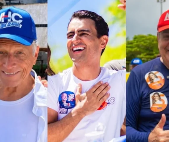 JHC ataca 40 anos de “atraso”, mas desfila ao lado de dois ex-governadores que comandaram Alagoas por 16 anos