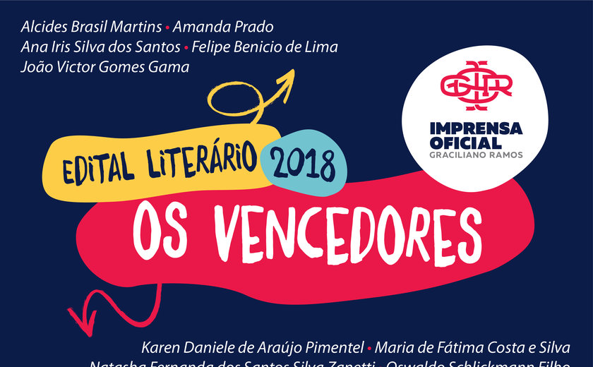 Imprensa Oficial Graciliano Ramos divulga nomes dos vencedores do Edital Para Publicação de Obras Literárias 2018