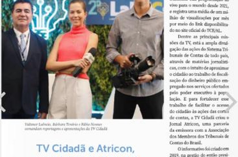 Tv Cidadã ganha espaço no Relatório de Gestão da Atricon
