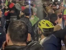 Multidões comemoram em Londres após ataques contra o Irã