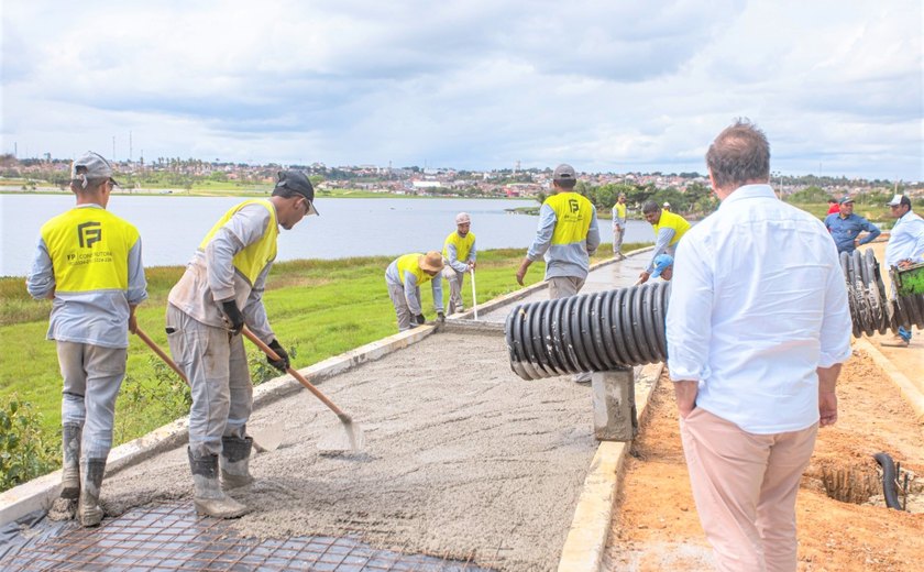 Ampliação e modernização do Lago da Perucaba estão com mais de 80% dos serviços realizados