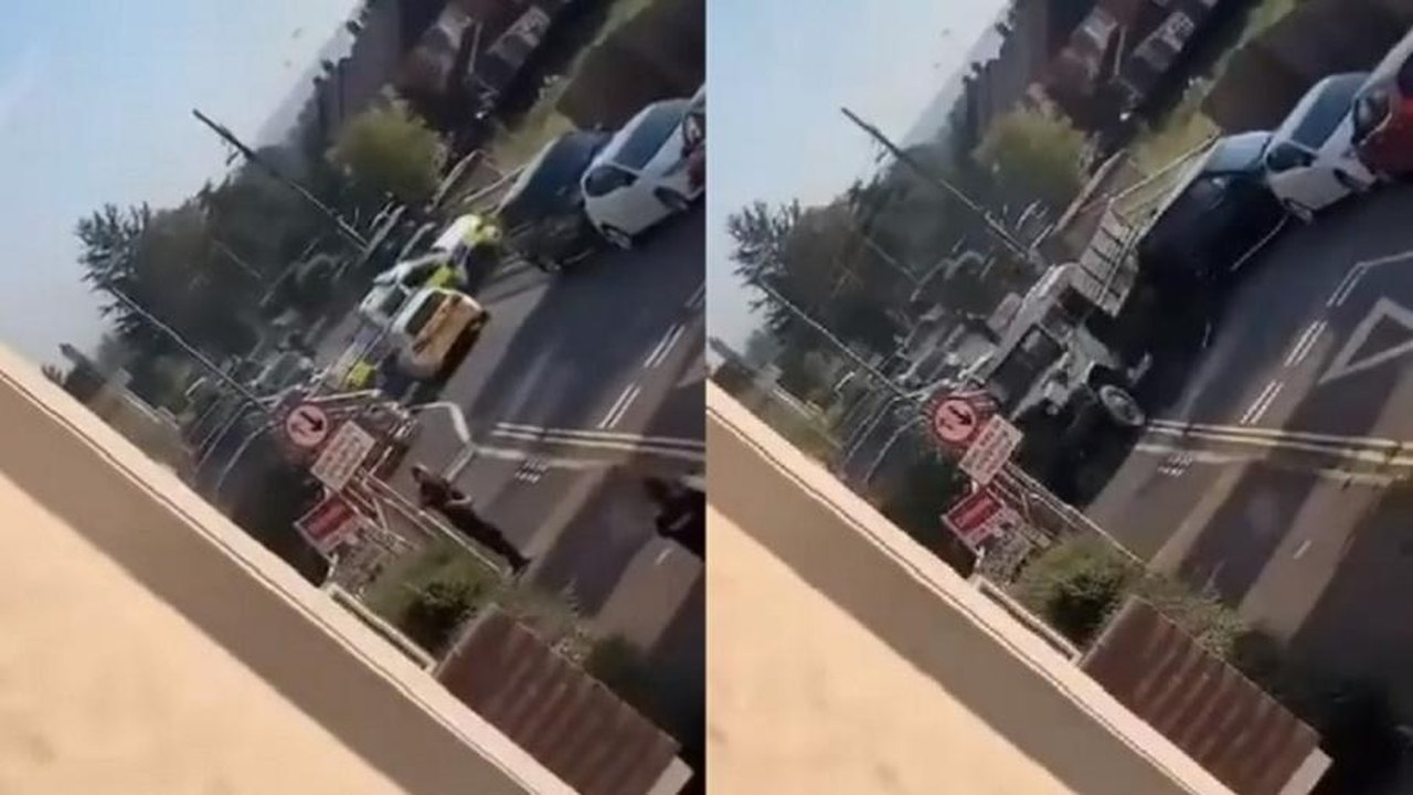 Britânico é preso após passar com caminhão militar sobre bloqueio policial; vídeo 