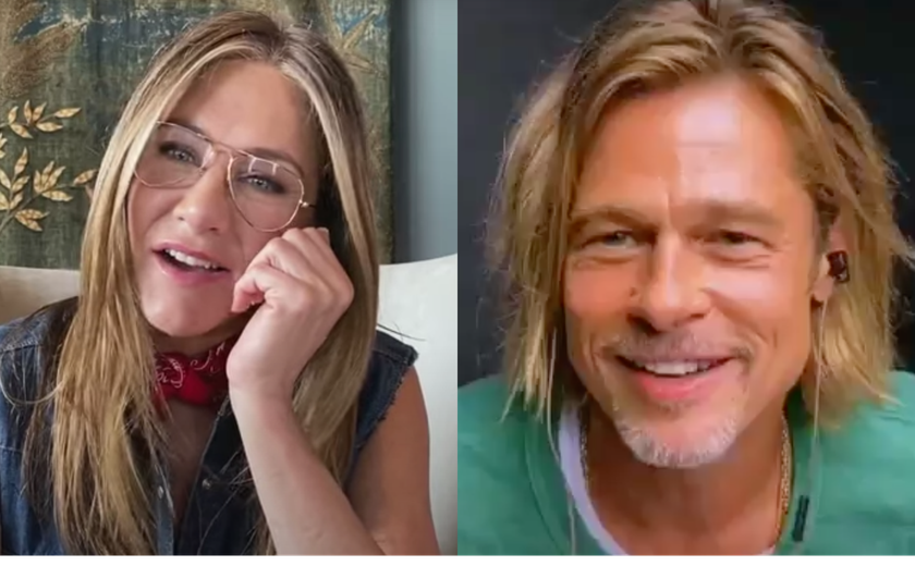 Brad Pitt e Jennifer Aniston contracenam em vídeo da leitura de filme