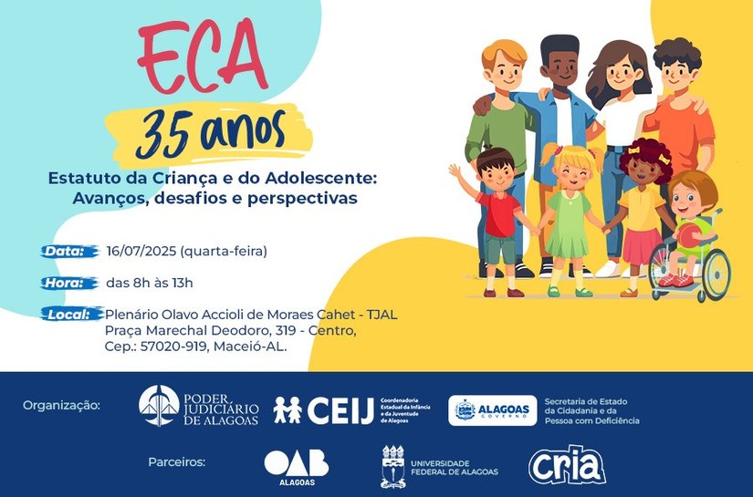 TJAL debate avanços e desafios do ECA, nesta quarta-feira (16)