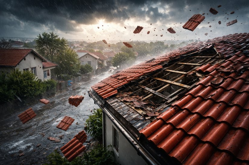 Telhas arrancadas por tempestades expõem fragilidades e ampliam riscos nas cidades